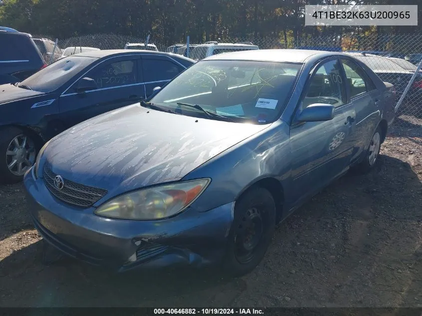 2003 Toyota Camry Le VIN: 4T1BE32K63U200965 Lot: 40646882