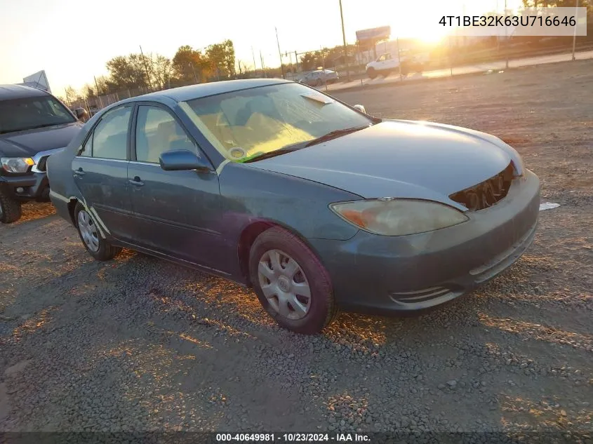 2003 Toyota Camry Le VIN: 4T1BE32K63U716646 Lot: 40649981