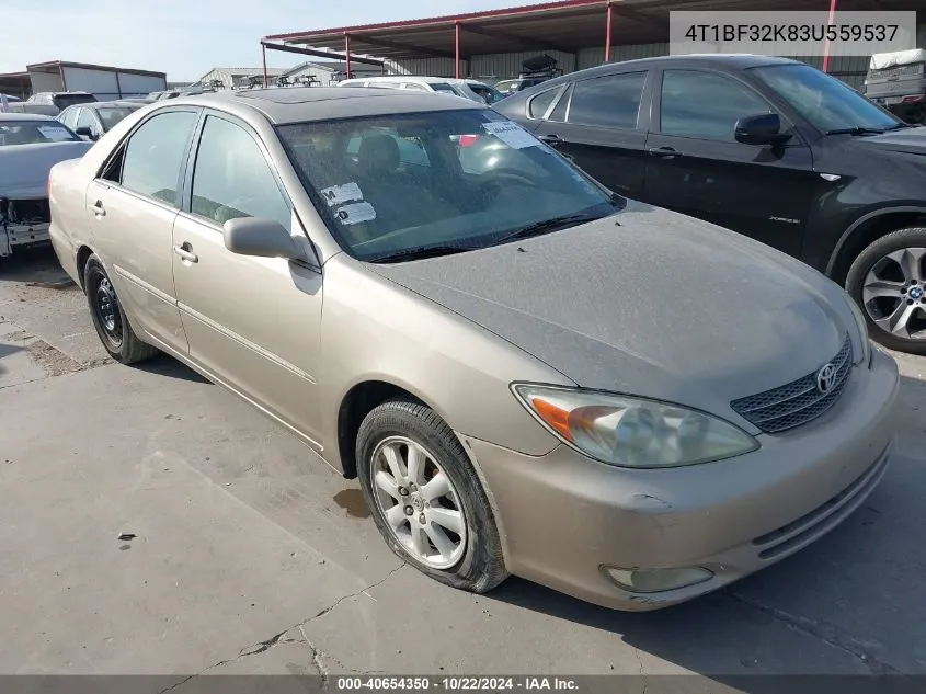 2003 Toyota Camry Xle V6 VIN: 4T1BF32K83U559537 Lot: 40654350