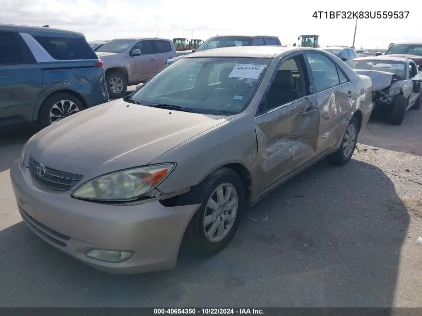 2003 Toyota Camry Xle V6 VIN: 4T1BF32K83U559537 Lot: 40654350