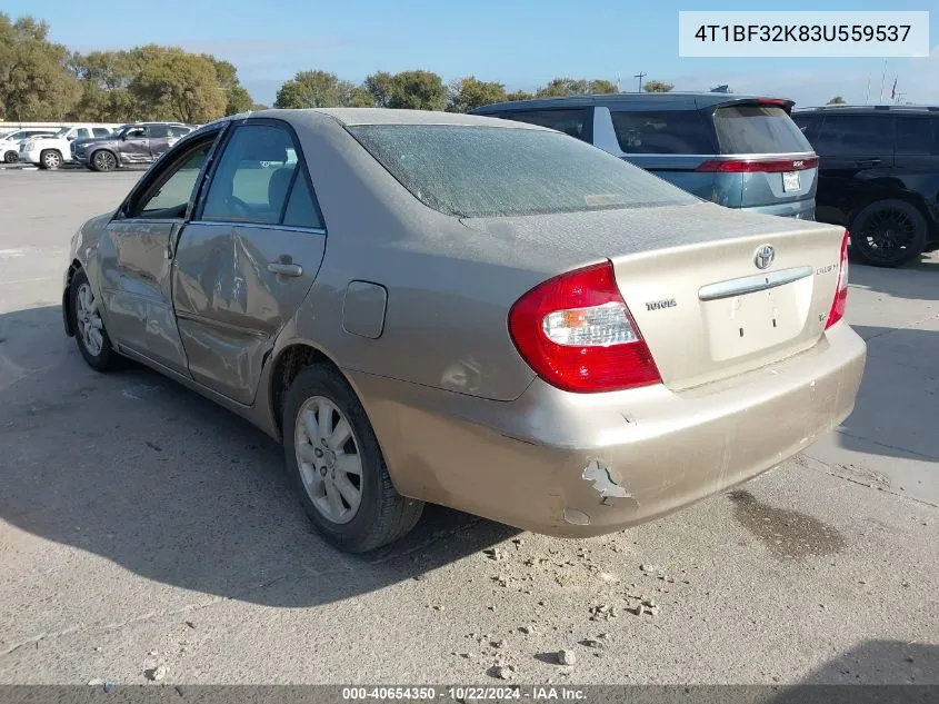 2003 Toyota Camry Xle V6 VIN: 4T1BF32K83U559537 Lot: 40654350