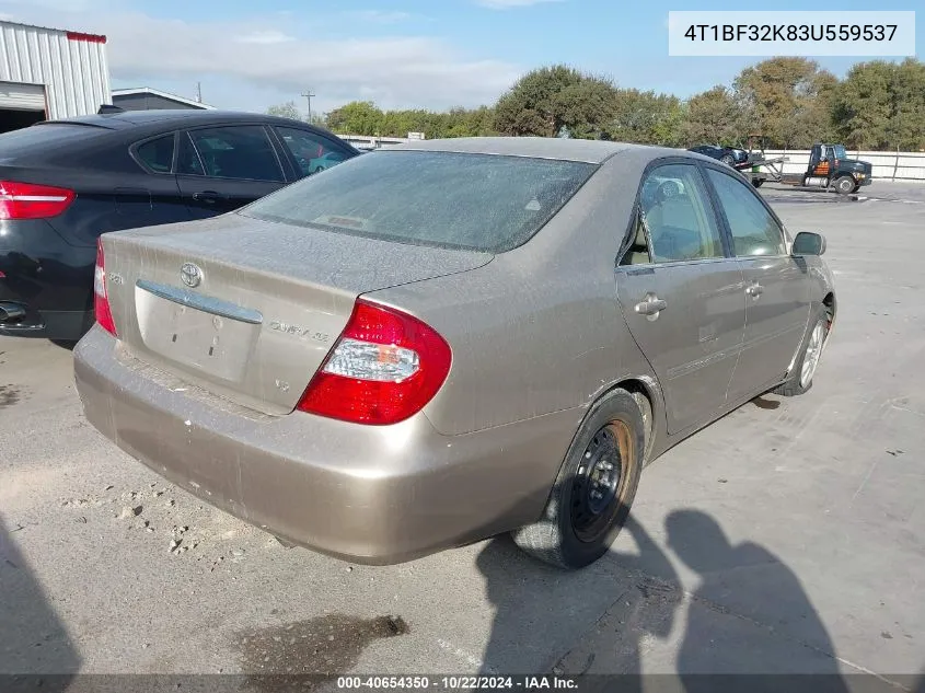 2003 Toyota Camry Xle V6 VIN: 4T1BF32K83U559537 Lot: 40654350