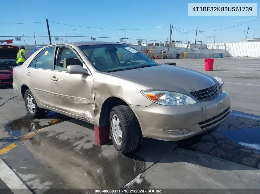 2003 Toyota Camry Le V6 VIN: 4T1BF32K83U561739 Lot: 40658331