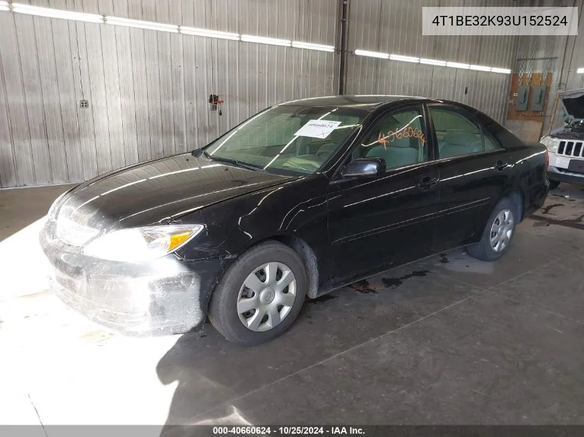 2003 Toyota Camry Le VIN: 4T1BE32K93U152524 Lot: 40660624