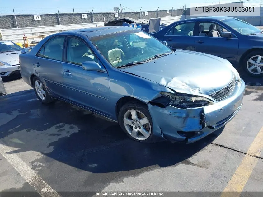 2003 Toyota Camry Se V6 VIN: 4T1BF30K33U553051 Lot: 40664959