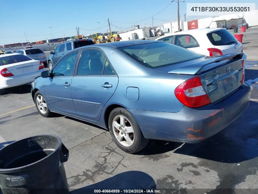 2003 Toyota Camry Se V6 VIN: 4T1BF30K33U553051 Lot: 40664959