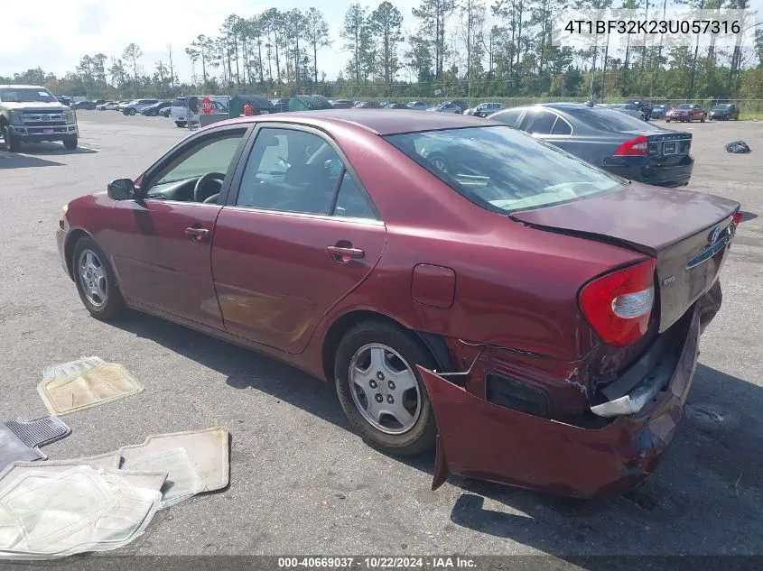 2003 Toyota Camry Le V6 VIN: 4T1BF32K23U057316 Lot: 40669037