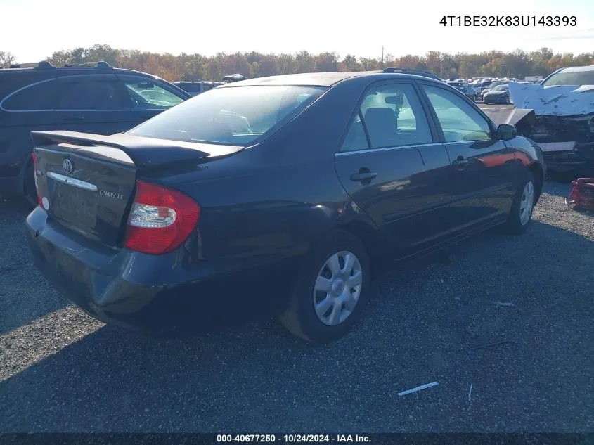 2003 Toyota Camry Le VIN: 4T1BE32K83U143393 Lot: 40677250