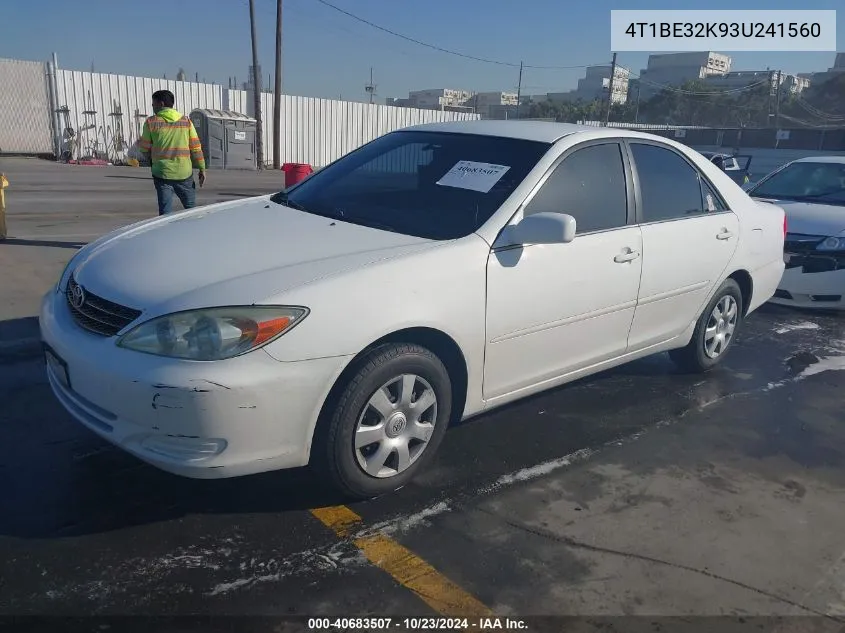 2003 Toyota Camry Le VIN: 4T1BE32K93U241560 Lot: 40683507