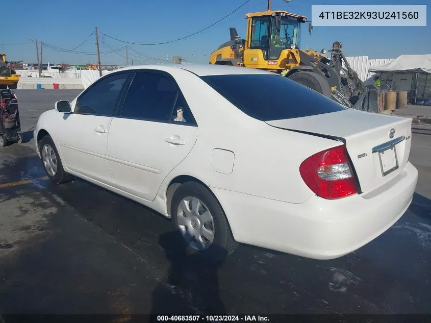 2003 Toyota Camry Le VIN: 4T1BE32K93U241560 Lot: 40683507