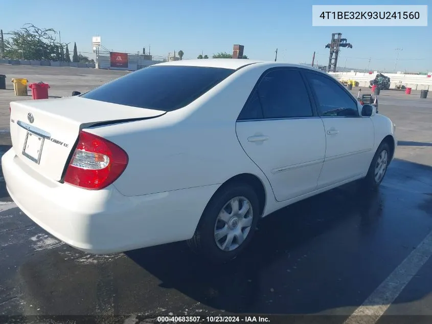 2003 Toyota Camry Le VIN: 4T1BE32K93U241560 Lot: 40683507