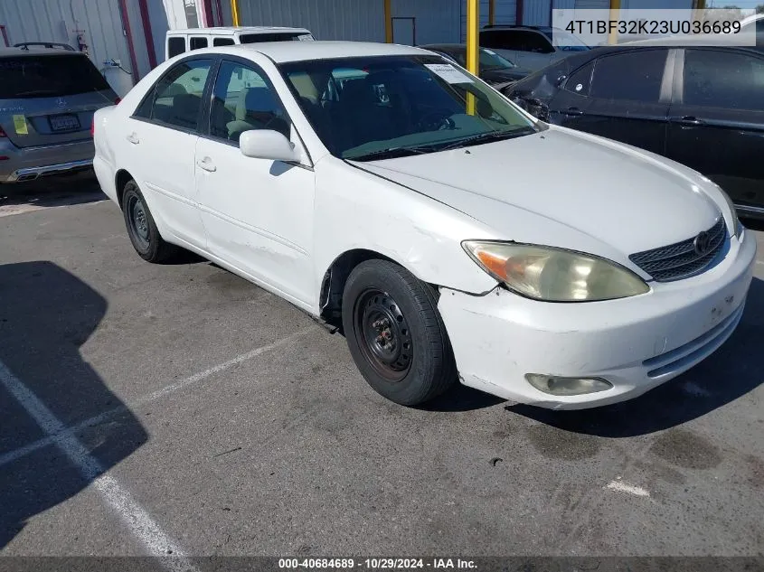 2003 Toyota Camry Le V6 VIN: 4T1BF32K23U036689 Lot: 40684689