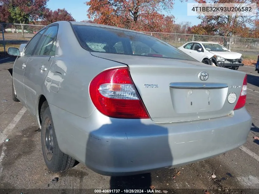 2003 Toyota Camry Le/Xle/Se VIN: 4T1BE32K93U206582 Lot: 40691737