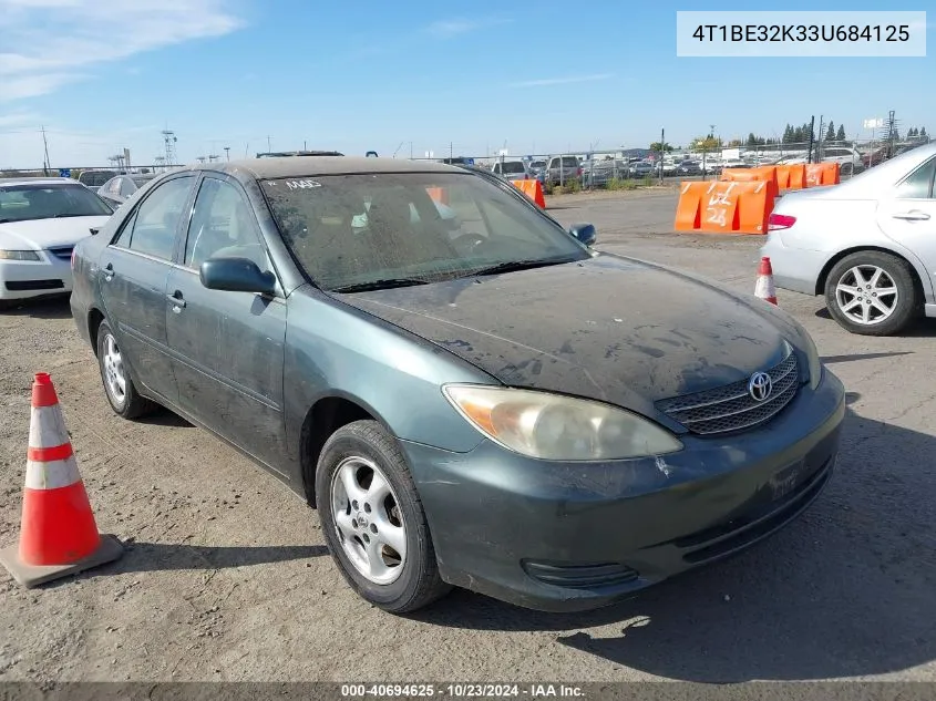 2003 Toyota Camry Le VIN: 4T1BE32K33U684125 Lot: 40694625