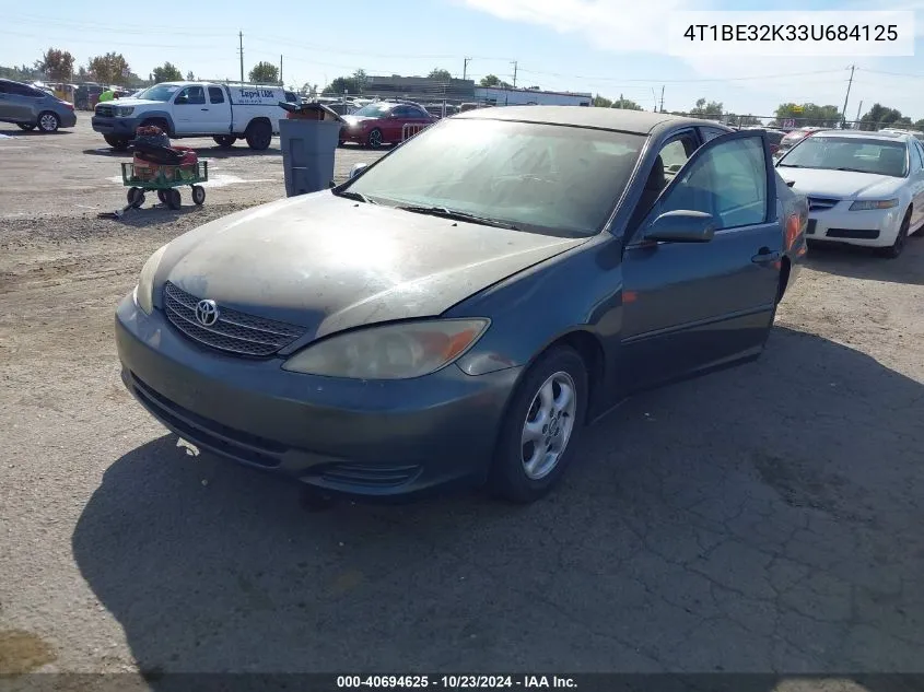 2003 Toyota Camry Le VIN: 4T1BE32K33U684125 Lot: 40694625