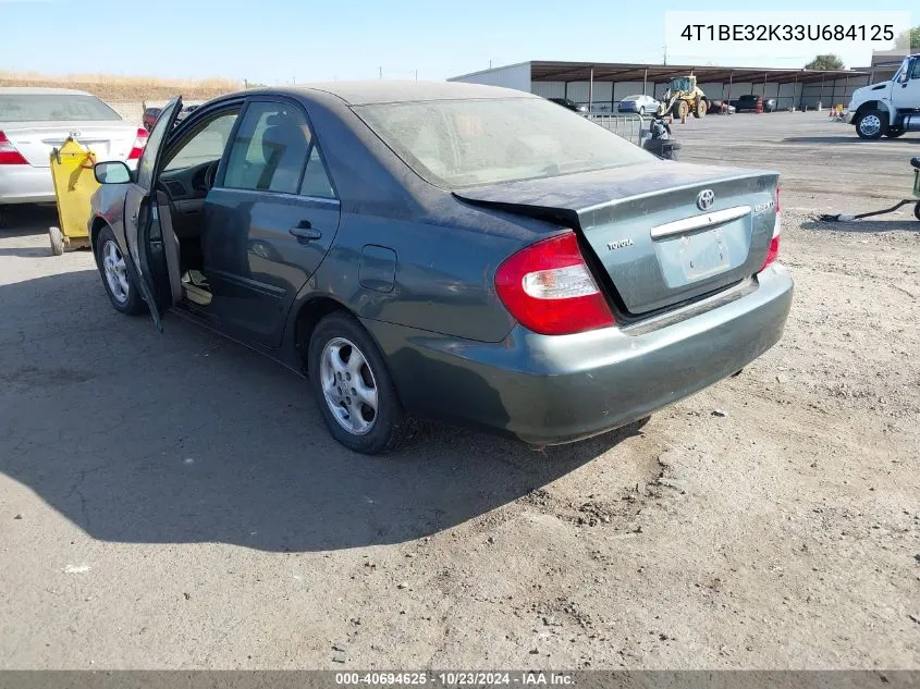 2003 Toyota Camry Le VIN: 4T1BE32K33U684125 Lot: 40694625