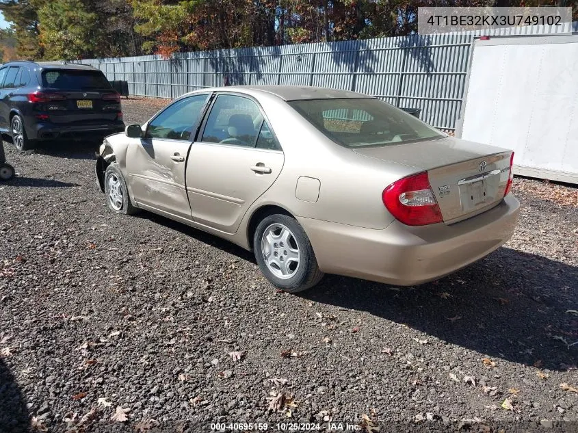 2003 Toyota Camry Le VIN: 4T1BE32KX3U749102 Lot: 40695159