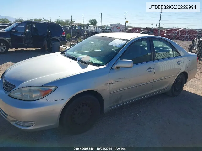 2003 Toyota Camry Le VIN: JTDBE32KX30229994 Lot: 40695840