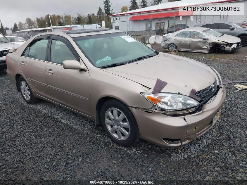 2003 Toyota Camry Xle V6 VIN: 4T1BF30K73U060182 Lot: 40716665