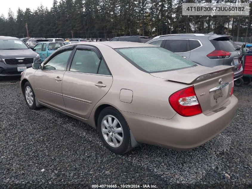 2003 Toyota Camry Xle V6 VIN: 4T1BF30K73U060182 Lot: 40716665