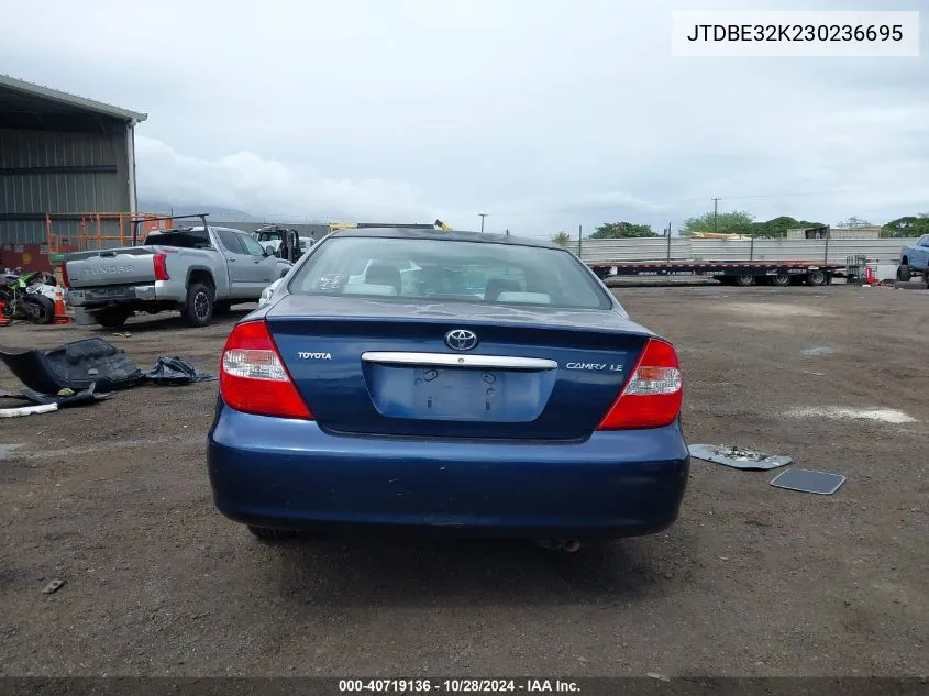 2003 Toyota Camry Le/Xle VIN: JTDBE32K230236695 Lot: 40719136