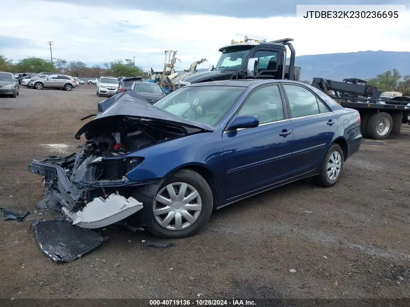 2003 Toyota Camry Le/Xle VIN: JTDBE32K230236695 Lot: 40719136