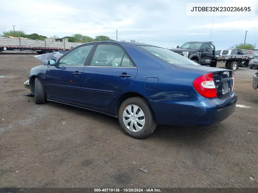 2003 Toyota Camry Le/Xle VIN: JTDBE32K230236695 Lot: 40719136