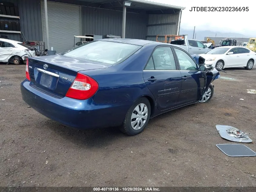 2003 Toyota Camry Le/Xle VIN: JTDBE32K230236695 Lot: 40719136