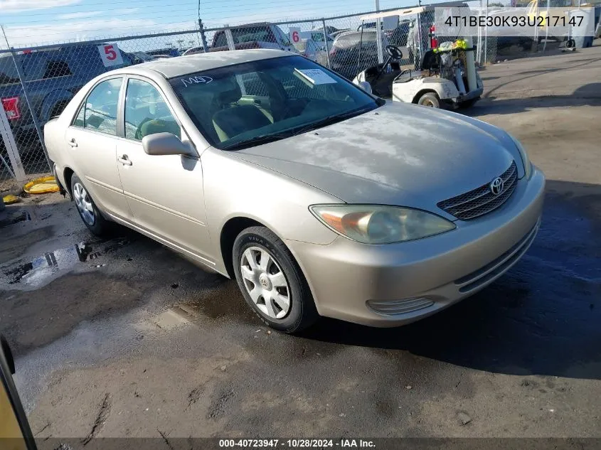 2003 Toyota Camry Le VIN: 4T1BE30K93U217147 Lot: 40723947