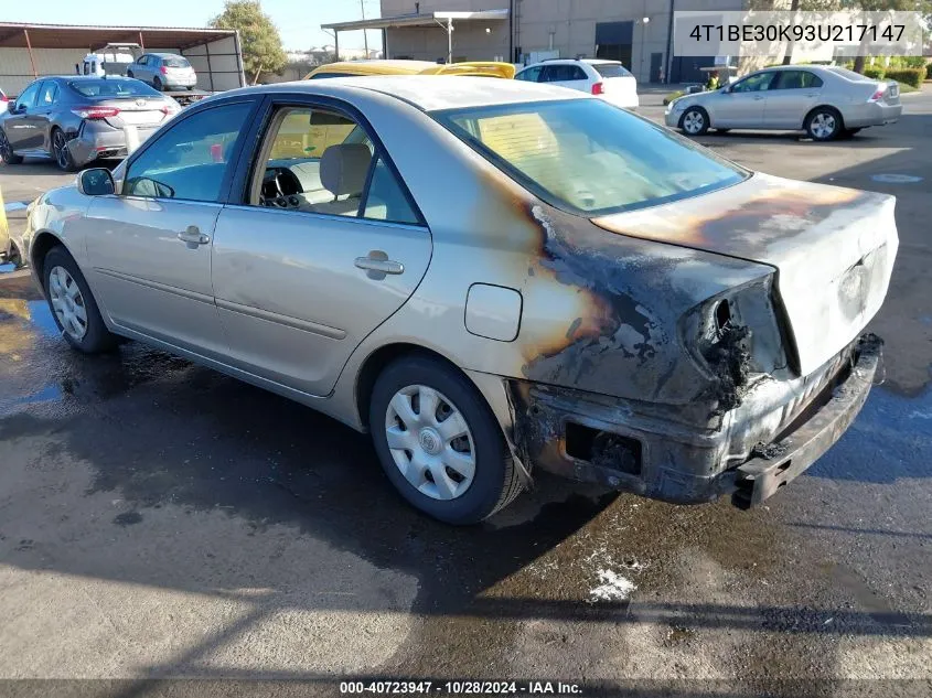 2003 Toyota Camry Le VIN: 4T1BE30K93U217147 Lot: 40723947