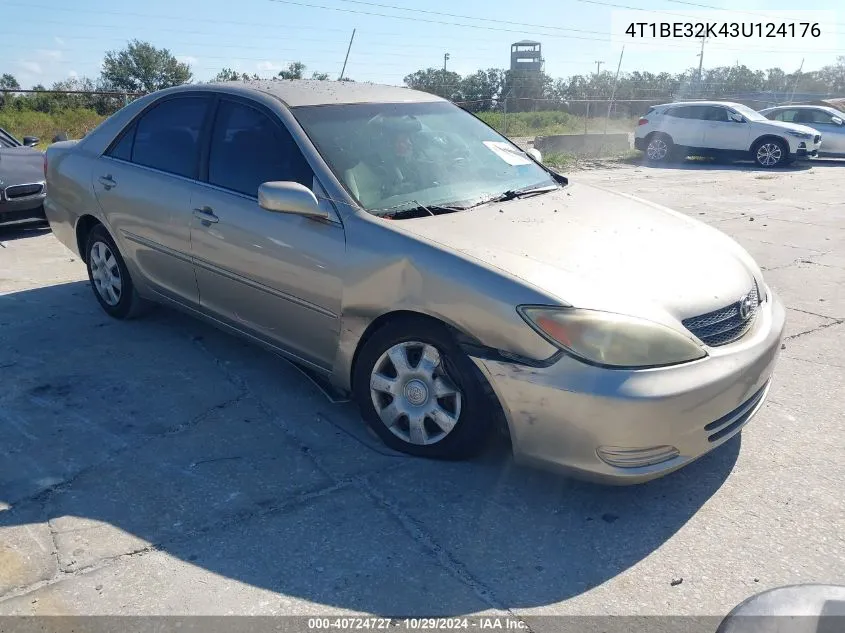 2003 Toyota Camry Le VIN: 4T1BE32K43U124176 Lot: 40724727