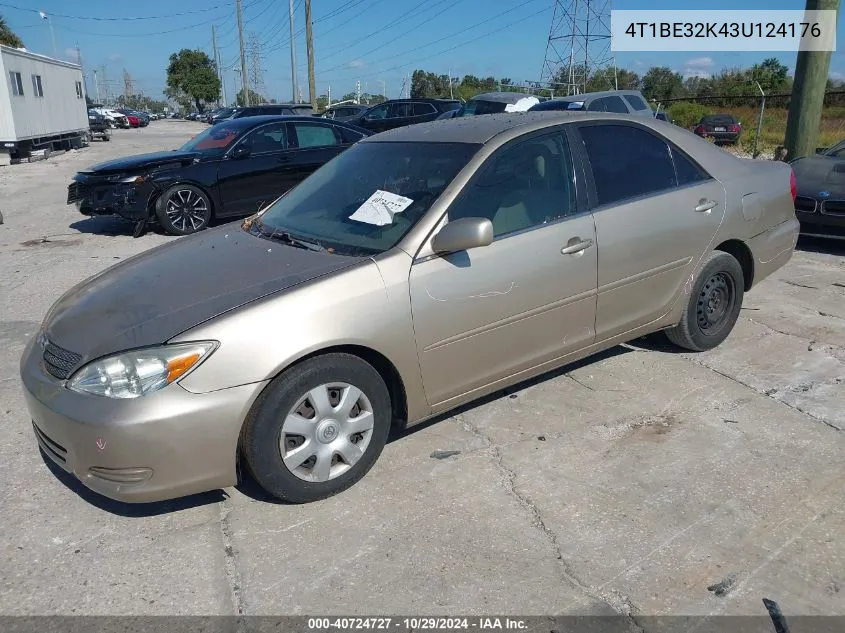 2003 Toyota Camry Le VIN: 4T1BE32K43U124176 Lot: 40724727