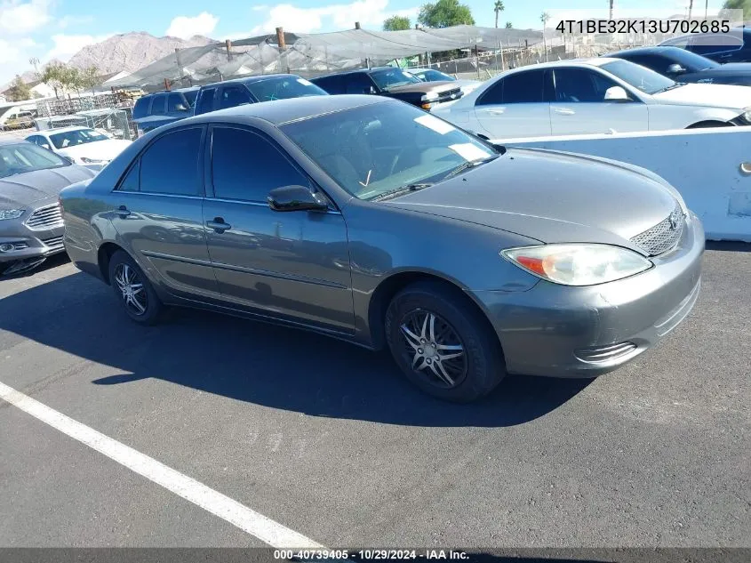 2003 Toyota Camry Le VIN: 4T1BE32K13U702685 Lot: 40739405