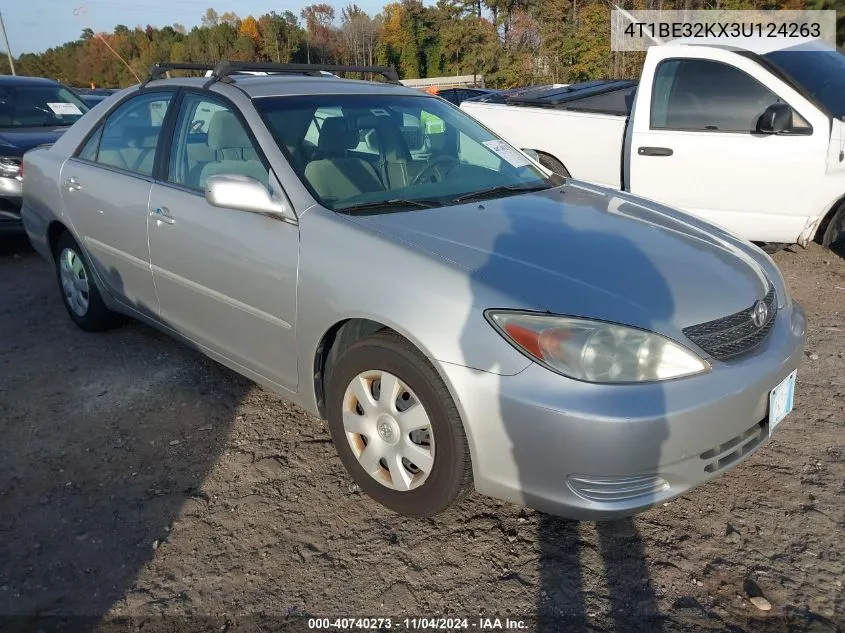 2003 Toyota Camry Le VIN: 4T1BE32KX3U124263 Lot: 40740273