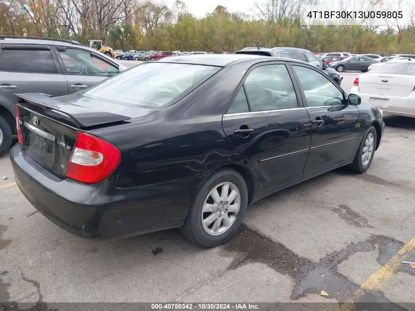 2003 Toyota Camry Xle V6 VIN: 4T1BF30K13U059805 Lot: 40750342