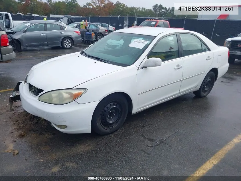 2003 Toyota Camry Xle VIN: 4T1BE32K33U141261 Lot: 40760980