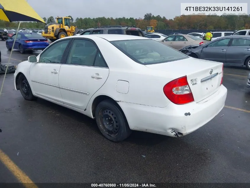 2003 Toyota Camry Xle VIN: 4T1BE32K33U141261 Lot: 40760980