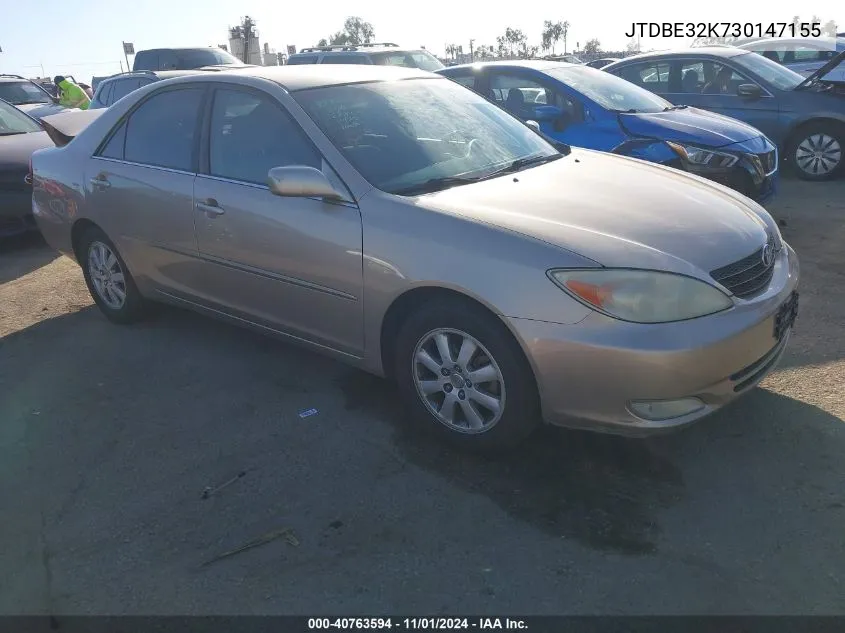 2003 Toyota Camry Xle VIN: JTDBE32K730147155 Lot: 40763594