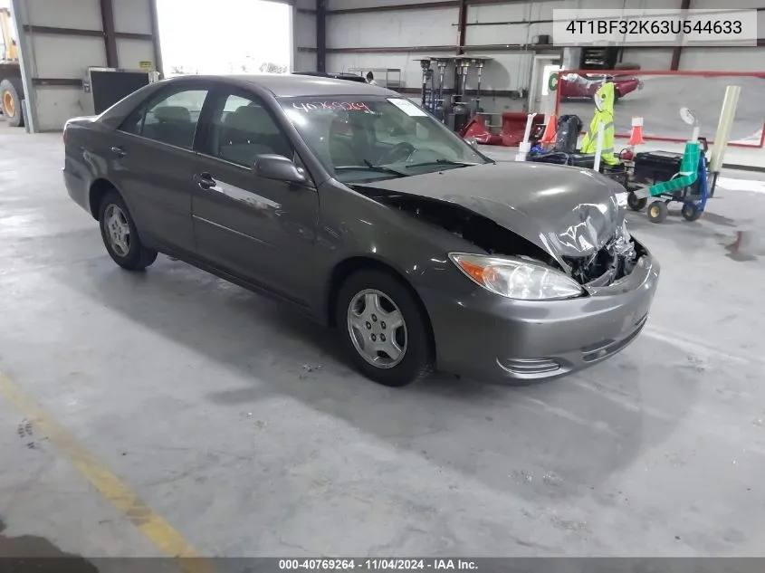 2003 Toyota Camry Le V6 VIN: 4T1BF32K63U544633 Lot: 40769264