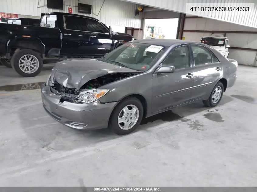 2003 Toyota Camry Le V6 VIN: 4T1BF32K63U544633 Lot: 40769264