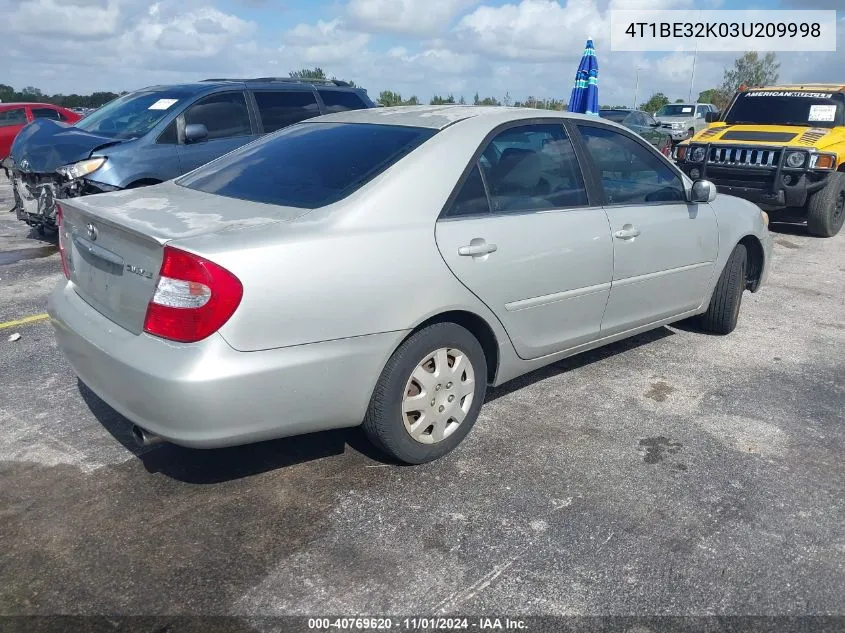 2003 Toyota Camry Le VIN: 4T1BE32K03U209998 Lot: 40769620