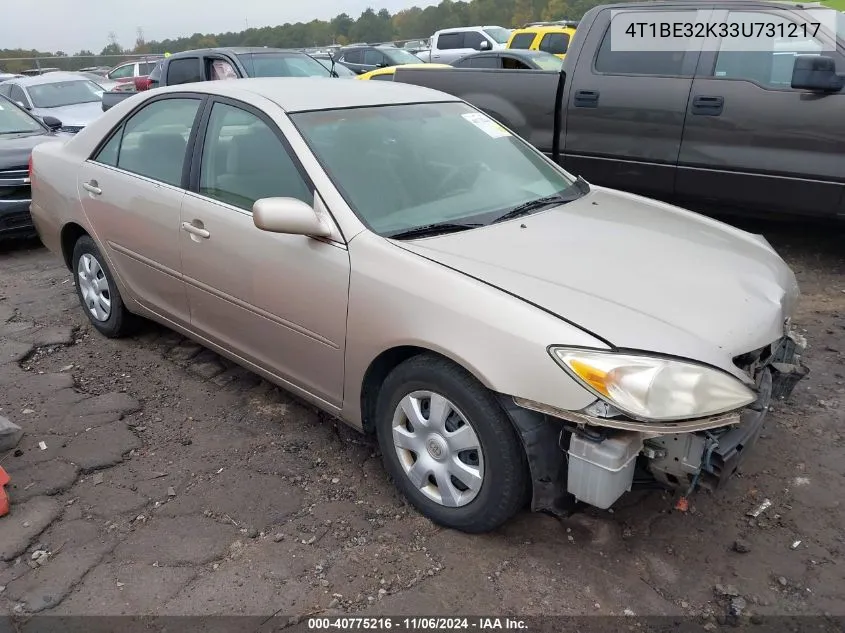 2003 Toyota Camry Le VIN: 4T1BE32K33U731217 Lot: 40775216