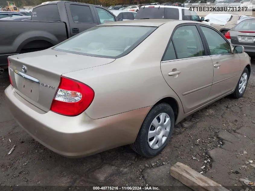 2003 Toyota Camry Le VIN: 4T1BE32K33U731217 Lot: 40775216