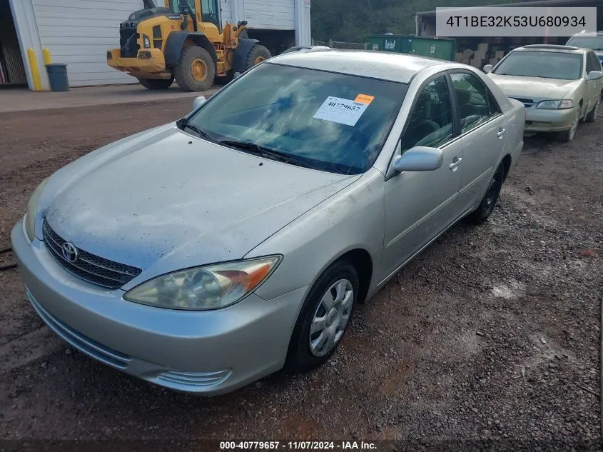 2003 Toyota Camry Le VIN: 4T1BE32K53U680934 Lot: 40779657