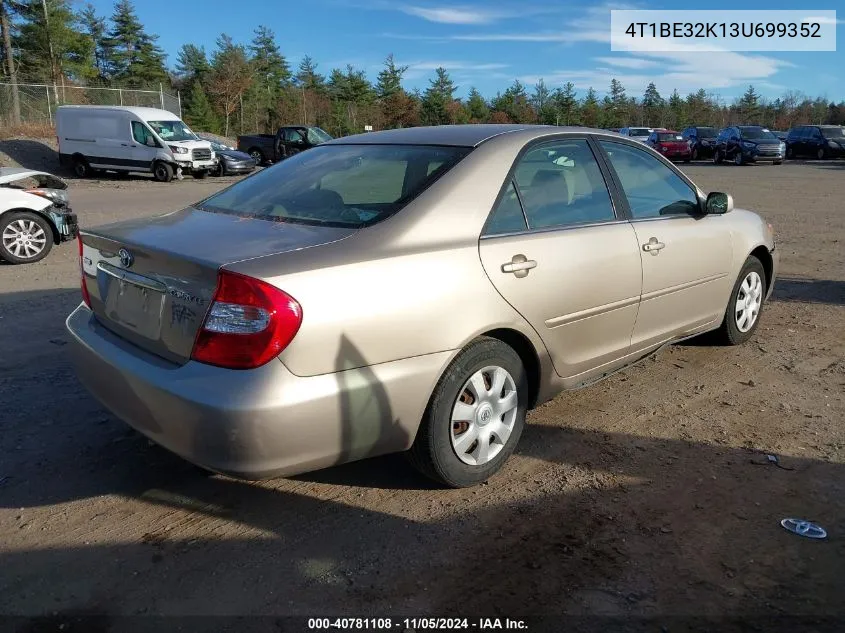 2003 Toyota Camry Le VIN: 4T1BE32K13U699352 Lot: 40781108