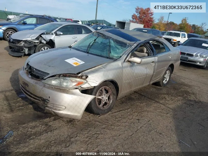 2003 Toyota Camry Le VIN: 4T1BE30K33U672365 Lot: 40789524