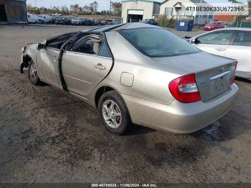 2003 Toyota Camry Le VIN: 4T1BE30K33U672365 Lot: 40789524