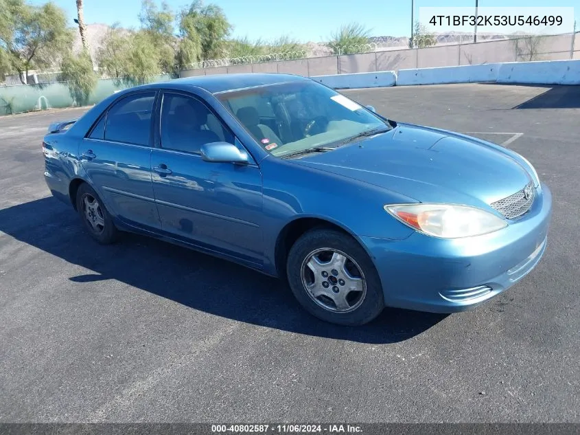 2003 Toyota Camry Le V6 VIN: 4T1BF32K53U546499 Lot: 40802587