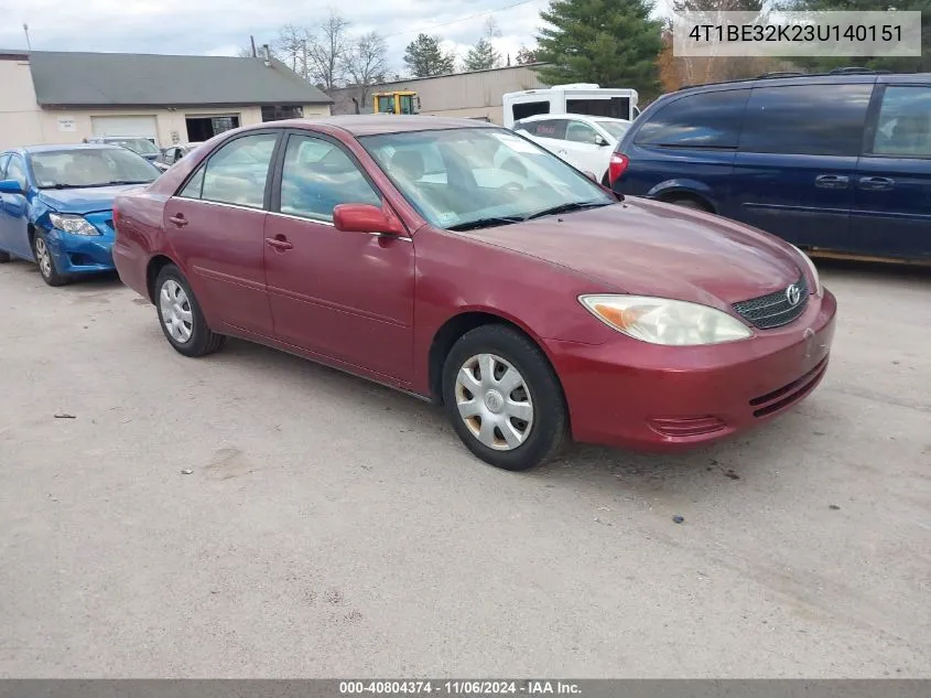 2003 Toyota Camry Le VIN: 4T1BE32K23U140151 Lot: 40804374