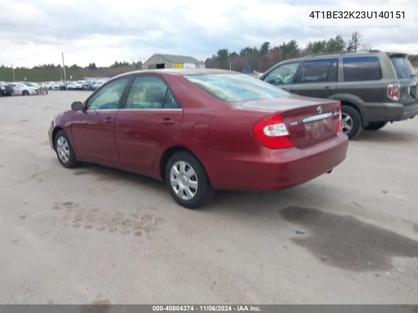 2003 Toyota Camry Le VIN: 4T1BE32K23U140151 Lot: 40804374